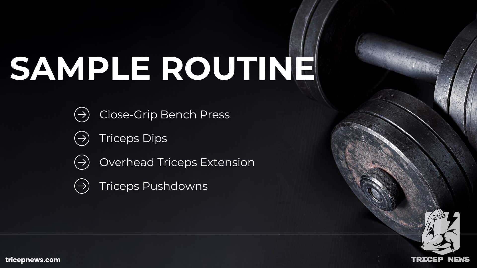 sample routine for tricep workout