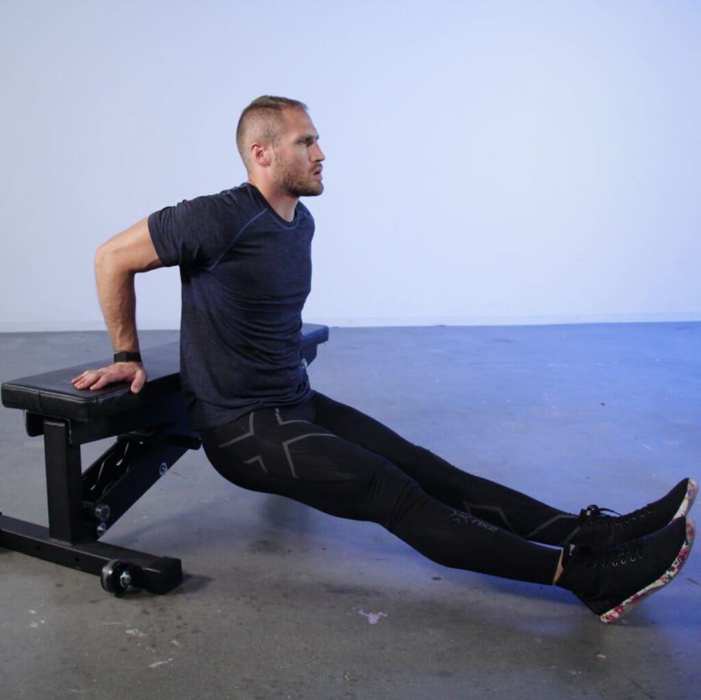 a man doing Tricep Dips