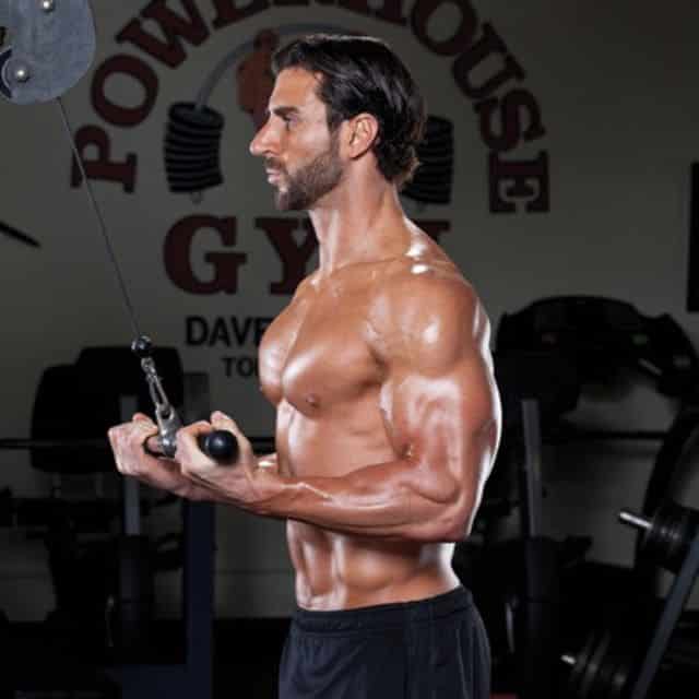 a man doing Pushdown with Reverse Grip Triceps