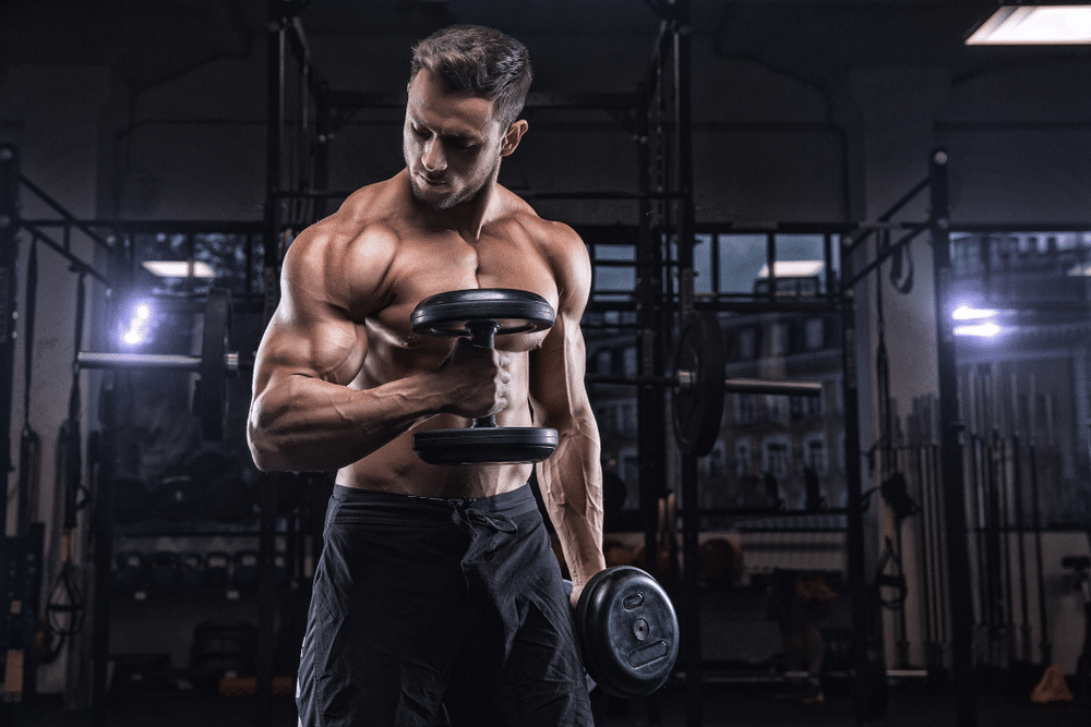 a man doing tricep exercise 