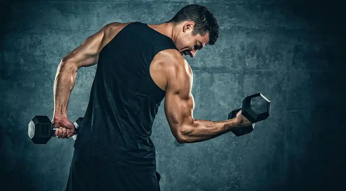 a man doing tricep exercise