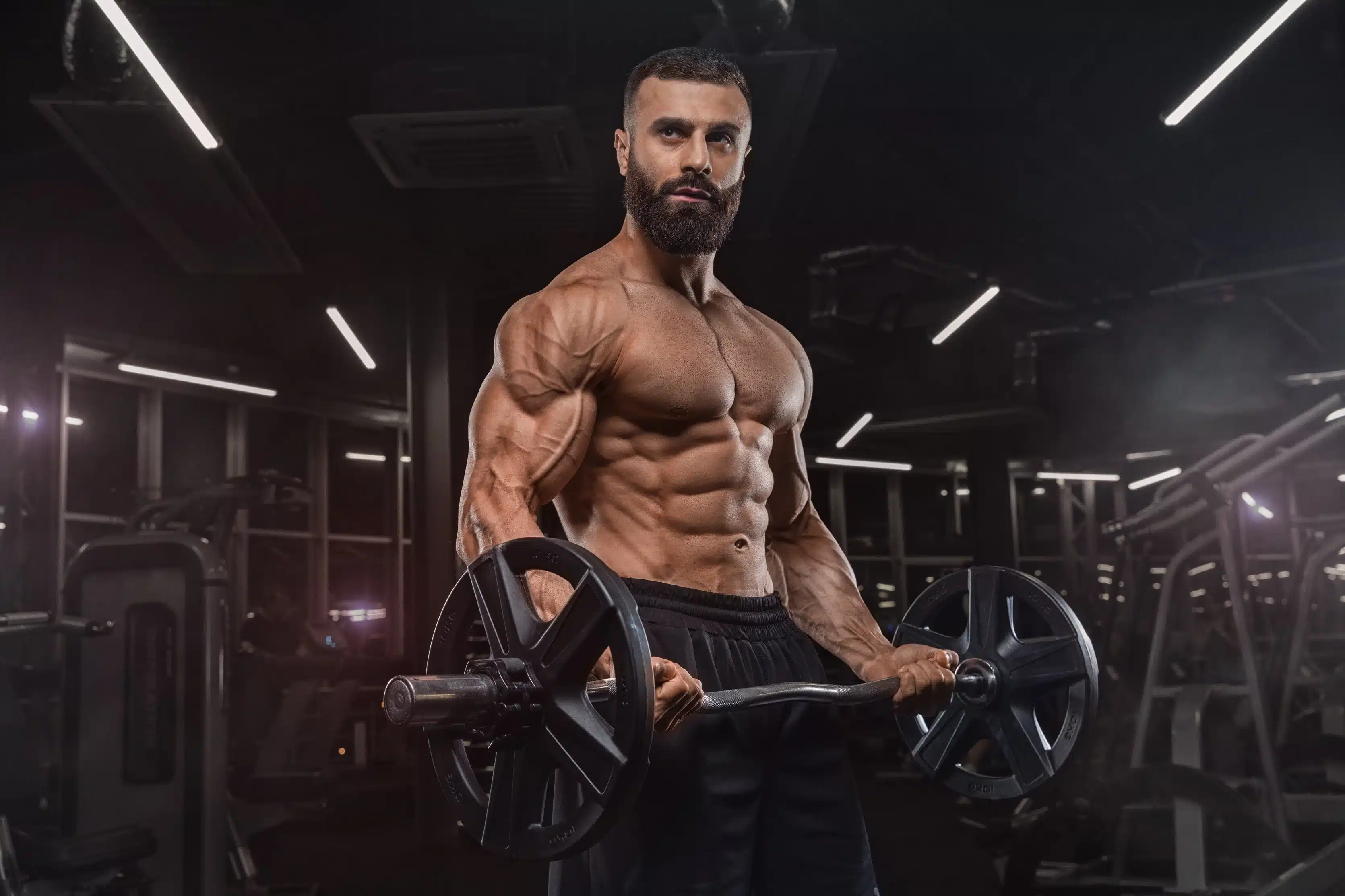 a man doing workout in gym