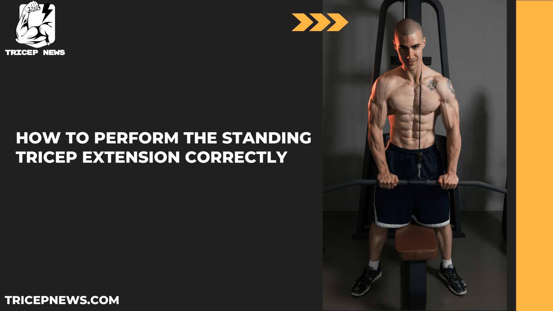 man doing standing tricep exercise